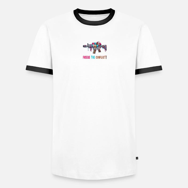Konflikt eingefrieren Eiscreme - Männer Kontrast-T-Shirt - Weiß/Schwarz