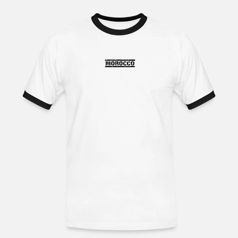 Morocco - Men's Ringer Shirt - white/black