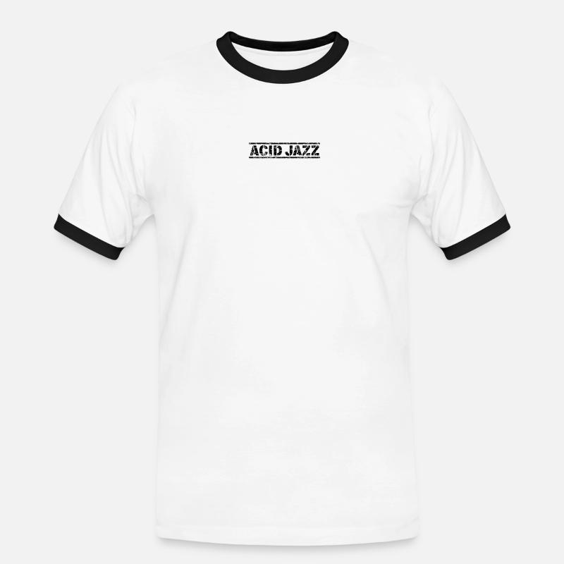 Acid Jazz - Männer Kontrast-T-Shirt - Weiß/Schwarz