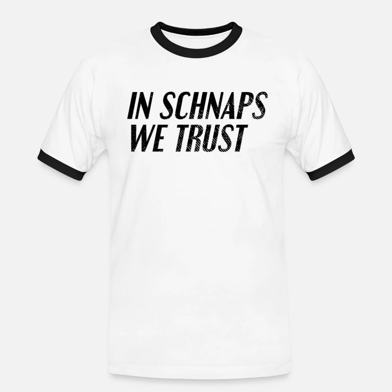 Drinking schnapps saying - Men's Ringer Shirt - white/black