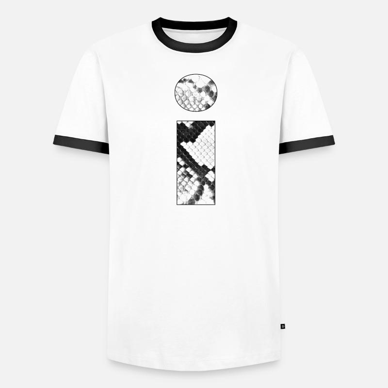 Schlangenleder Muster Buchstabe i - Männer Kontrast-T-Shirt - Weiß/Schwarz