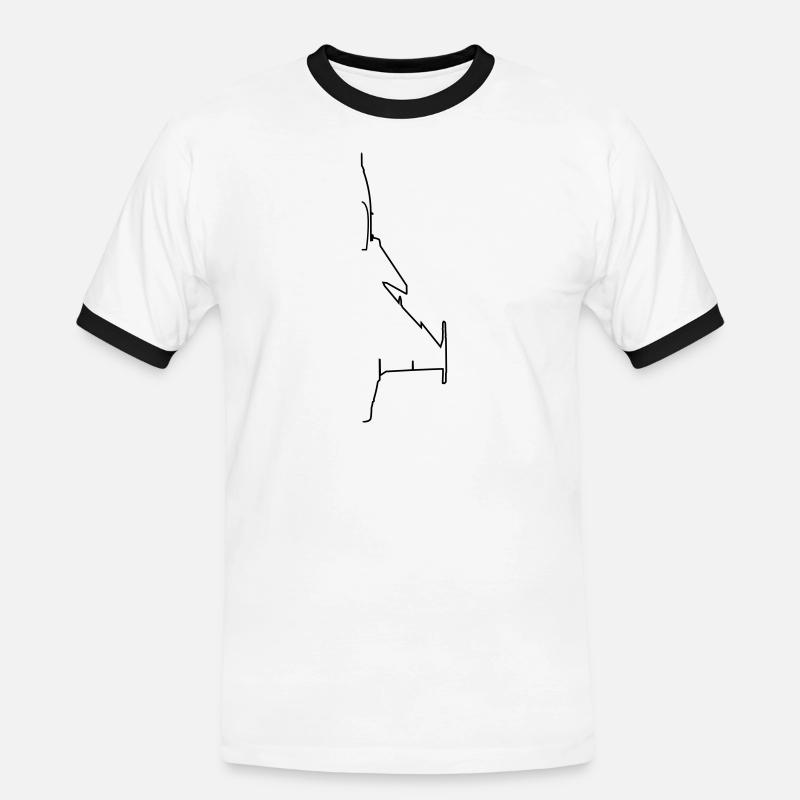 Flugzeug - Männer Kontrast-T-Shirt - Weiß/Schwarz