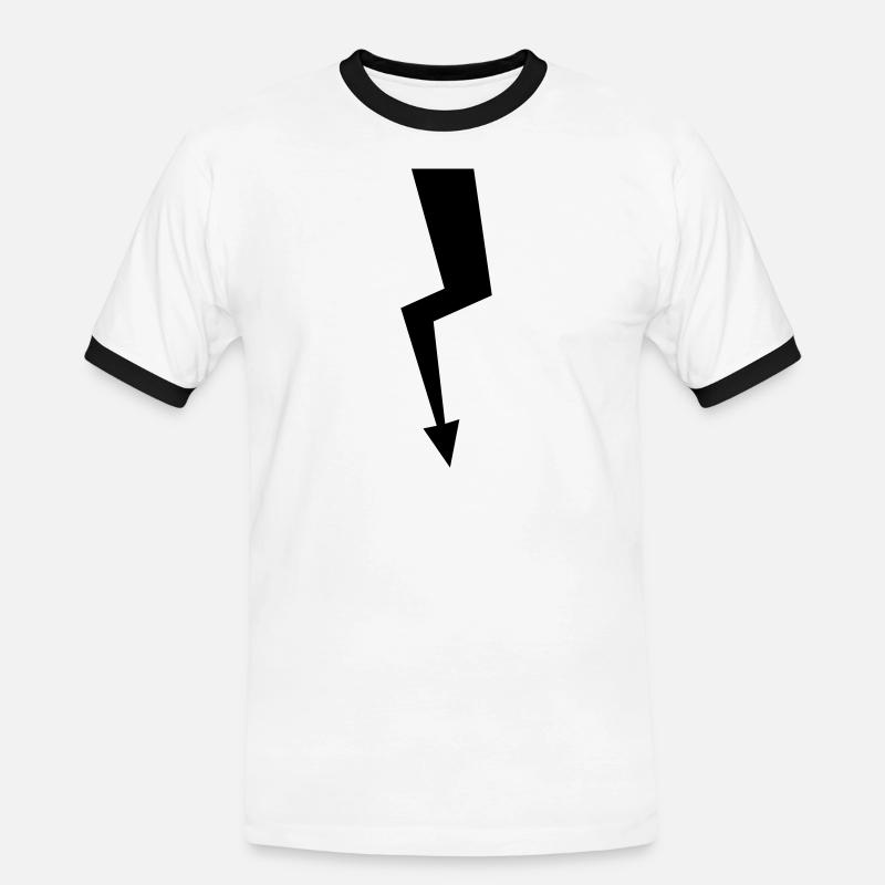 Lightning - Men's Ringer Shirt - white/black