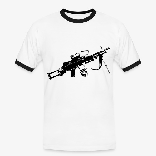 FN Minimi Para machine gun M249 SAW Kulspruta 90 - Kontrast-T-shirt herr