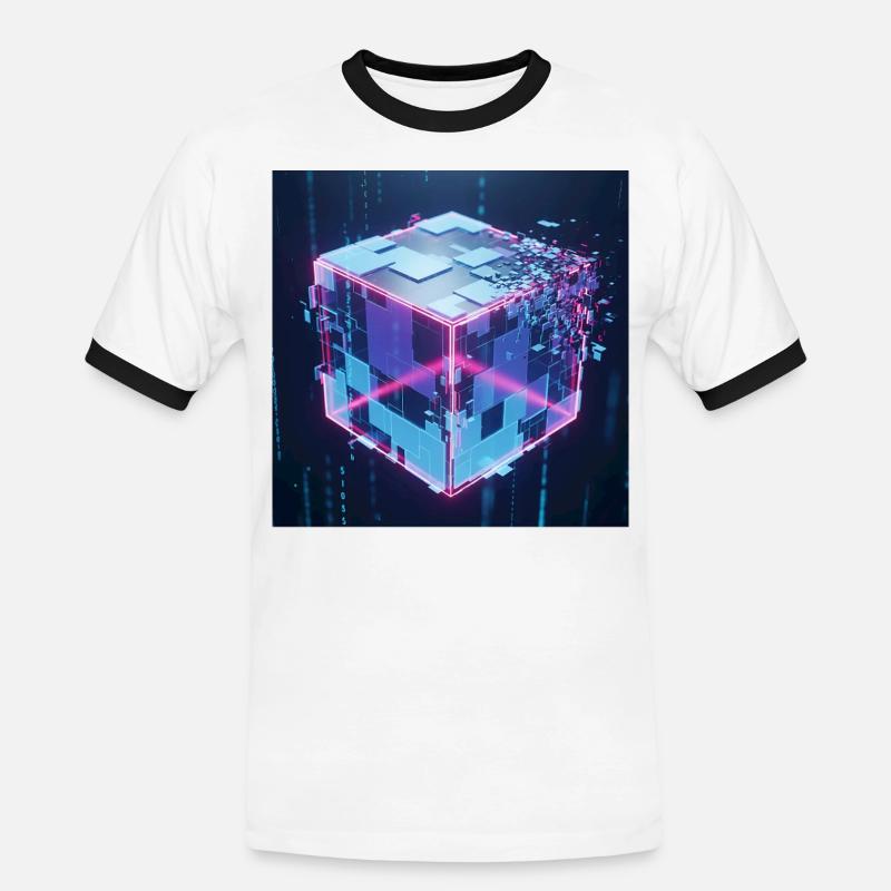 Digital Cube Technology Digital Cube Tech - Men's Ringer Shirt - white/black