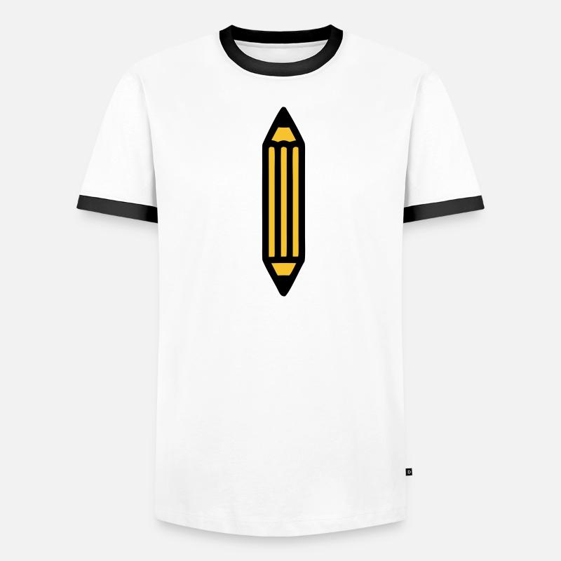 Pencil Writing Author Art - Men's Ringer Shirt - white/black