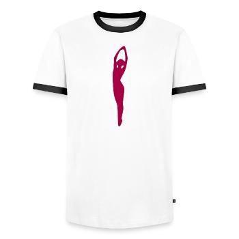 Tanz tanzen - Männer Kontrast-T-Shirt - Weiß/Schwarz - Vorne - AI Model Female 172 light (172cm) & AI Model Male 178 dark (178cm)