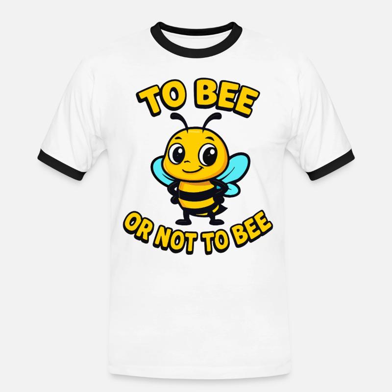 Biene oder nicht Biene - Männer Kontrast-T-Shirt - Weiß/Schwarz