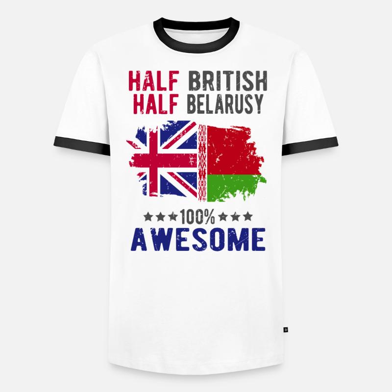 Half British Half Belarusian - Men's Ringer Shirt - white/black