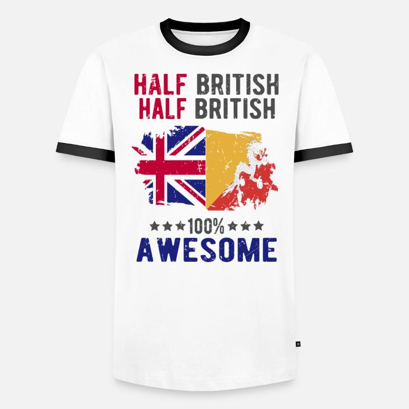 Half British Half British - Men's Ringer Shirt - white/black