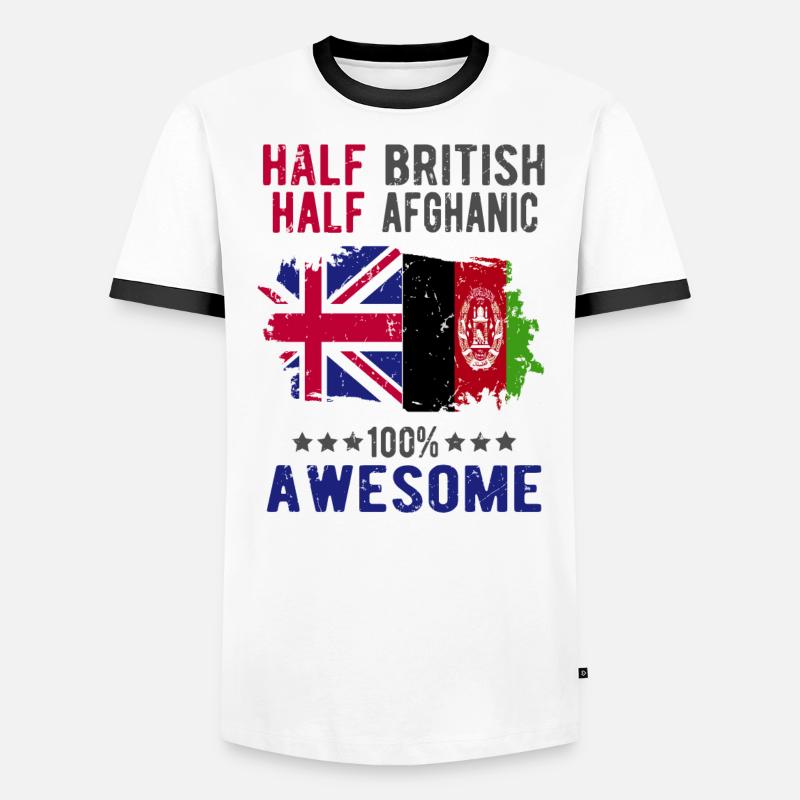 Half British Half Afghan - Men's Ringer Shirt - white/black