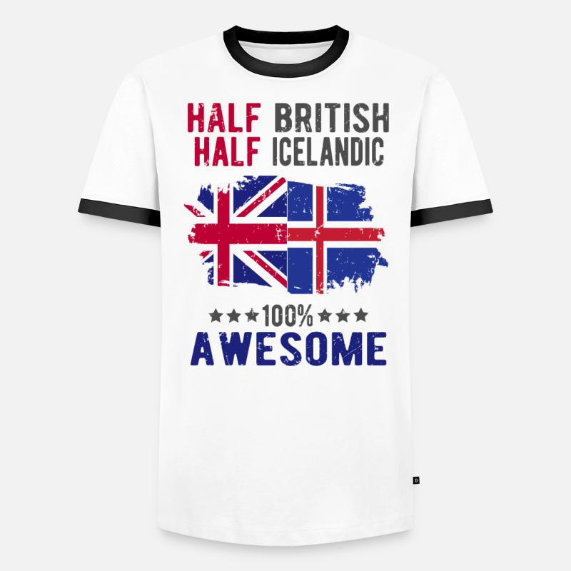 Half British Half Icelander - Men's Ringer Shirt - white/black