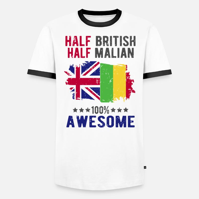 Half British Half Malians - Men's Ringer Shirt - white/black