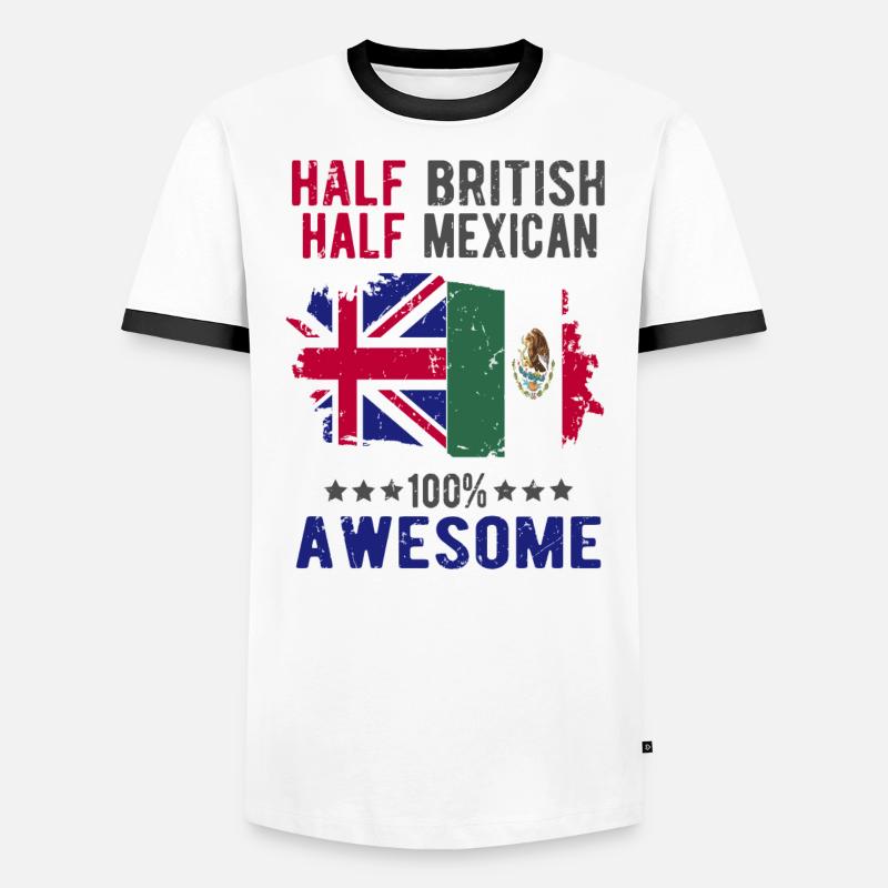 Half British Half Mexican - Men's Ringer Shirt - white/black