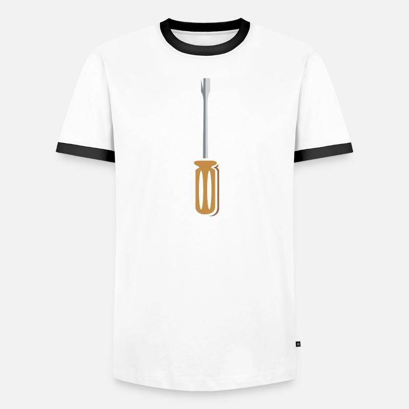 Screwdriver Tool Design for Craftsmen - Men's Ringer Shirt - white/black