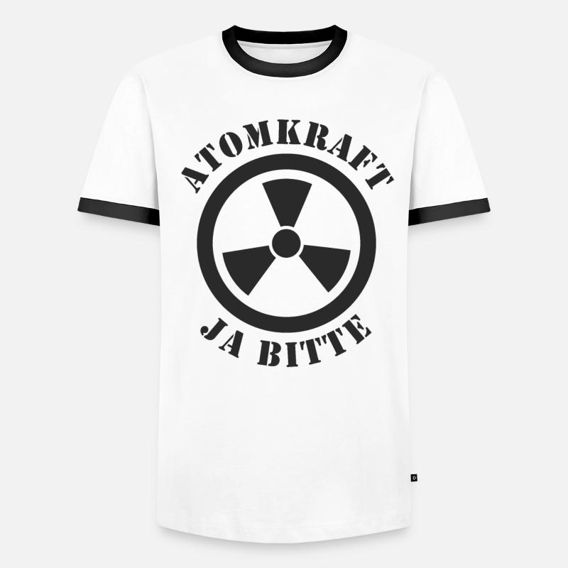 Atomkraft, Ja bitte - Männer Kontrast-T-Shirt - Weiß/Schwarz