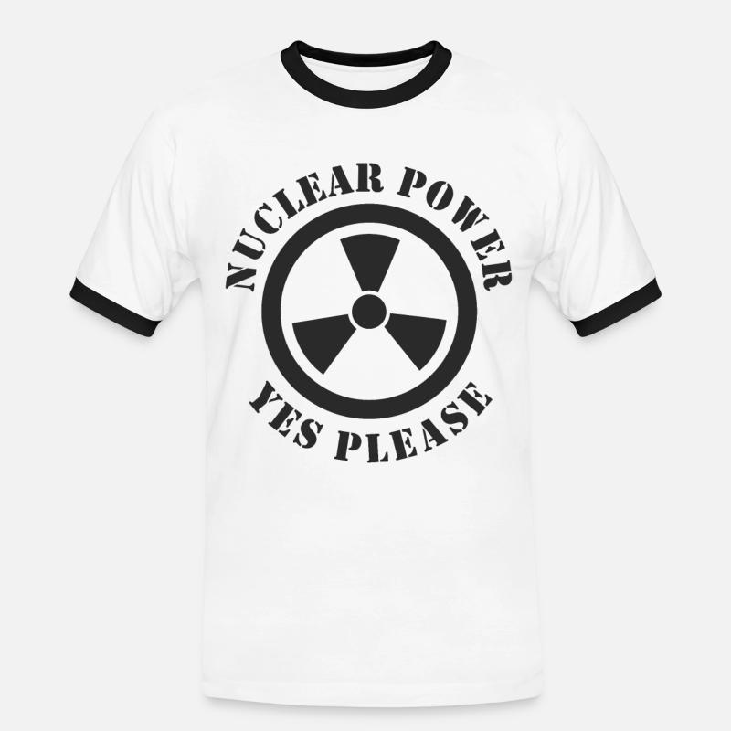 Atomkraft, Ja bitte, Kernenergie - Männer Kontrast-T-Shirt - Weiß/Schwarz