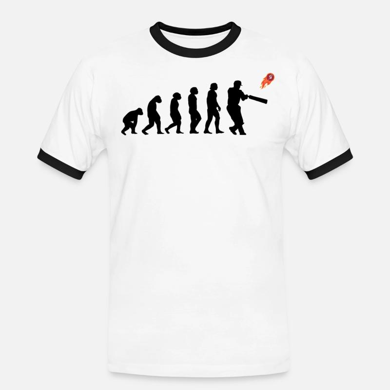 Cricketer Cricket-game Evolution - Men's Ringer Shirt - white/black