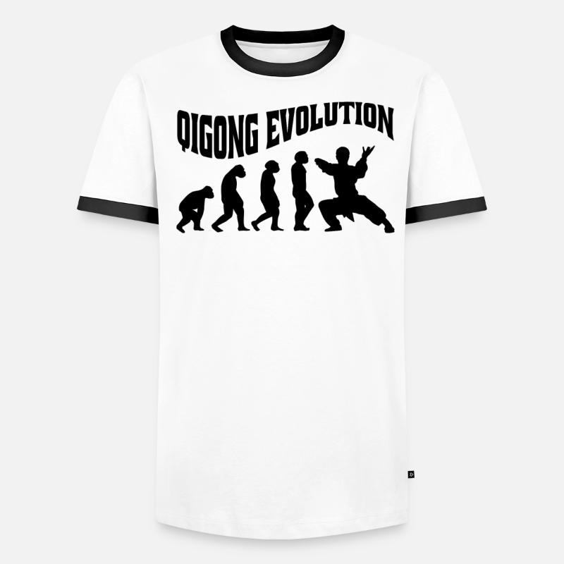 Qi-Gong Chigong Meditation Thai-Chi Evolution - Männer Kontrast-T-Shirt - Weiß/Schwarz