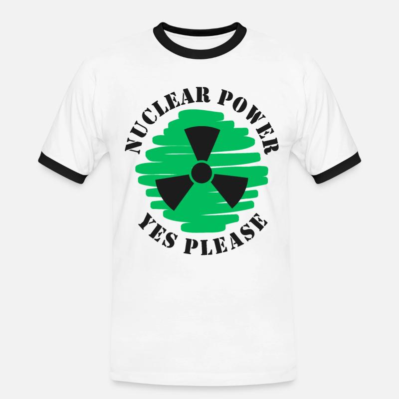 Atomkraft, Ja bitte, Kernenergie - Männer Kontrast-T-Shirt - Weiß/Schwarz