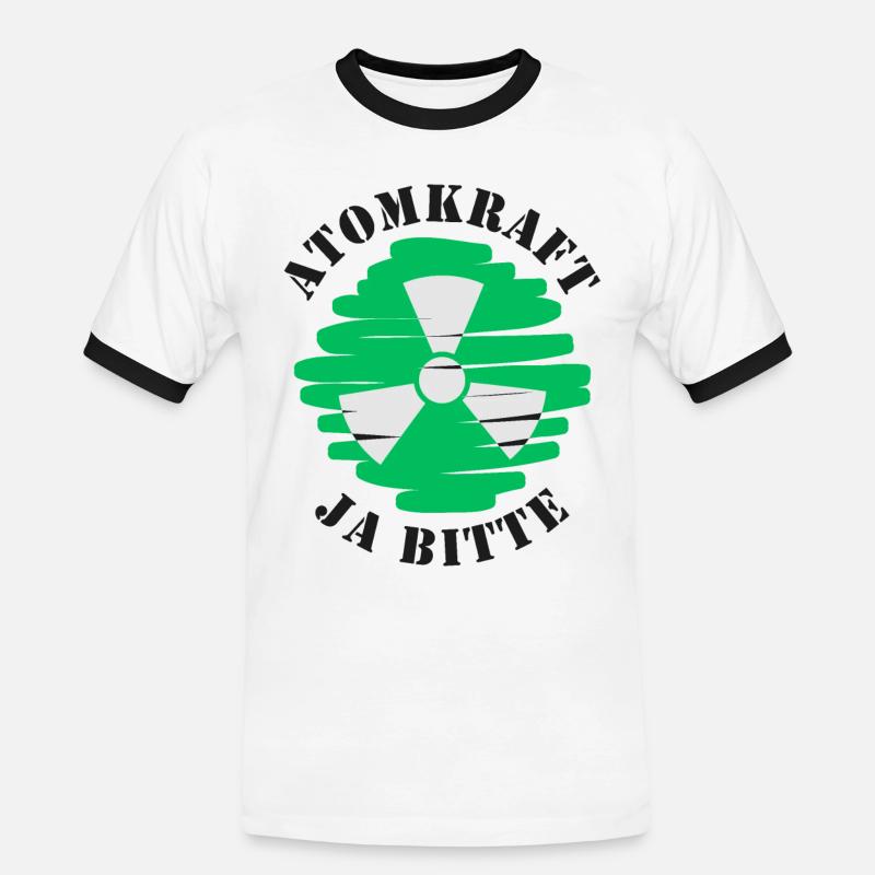 Atomkraft, Ja bitte, Kernenergie - Männer Kontrast-T-Shirt - Weiß/Schwarz