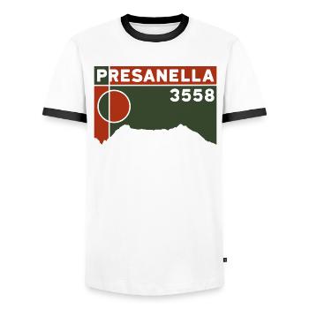 Cima Presanella Ascent Mountain High Tour Glacier - T-shirt contrasté Homme - blanc/noir - Devant - AI Model Female 172 light (172cm) & AI Model Male 178 dark (178cm)