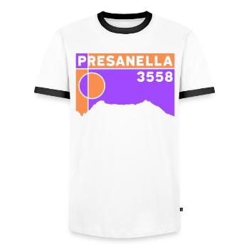 Cima Presanella Trentino Glacier Haute Altitude Montagne - T-shirt contrasté Homme - blanc/noir - Devant - AI Model Female 172 light (172cm) & AI Model Male 178 dark (178cm)