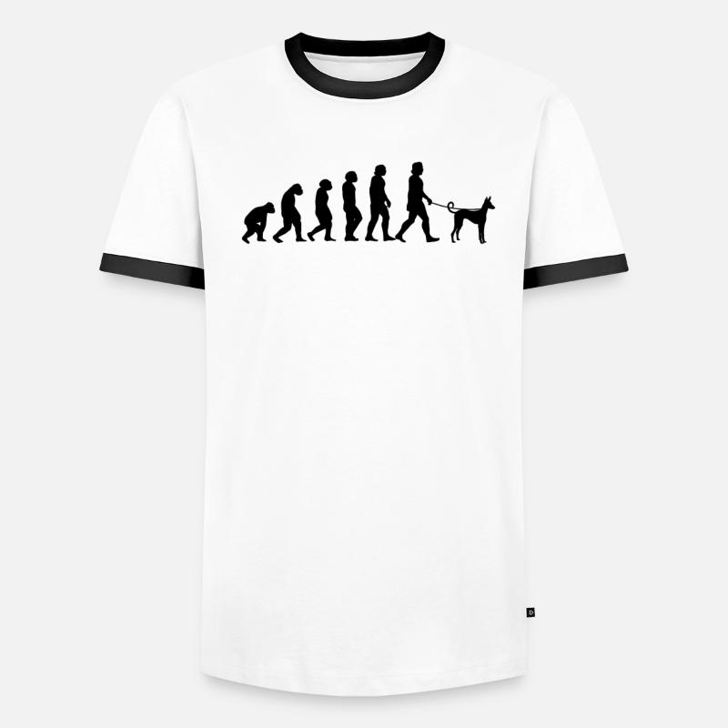 Podenco Evolution Spanish Hound Gift - Men's Ringer Shirt - white/black