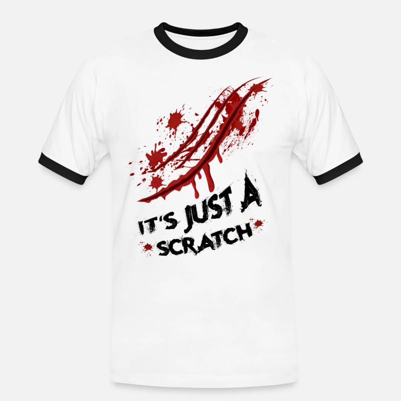 Just a scratch - Men's Ringer Shirt - white/black