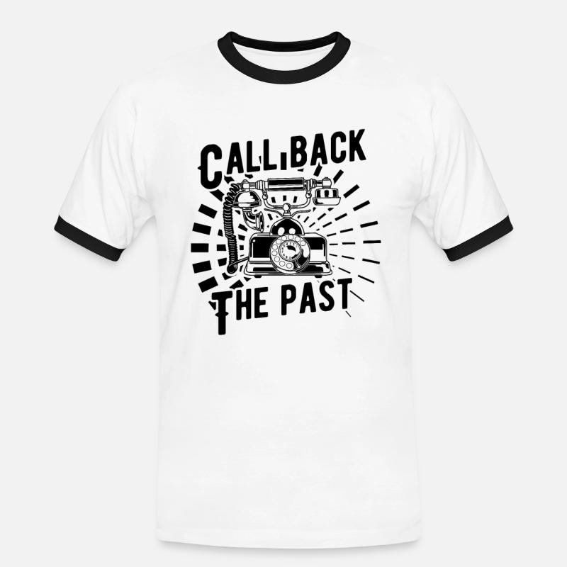 Old-fashioned telephone - Men's Ringer Shirt - white/black