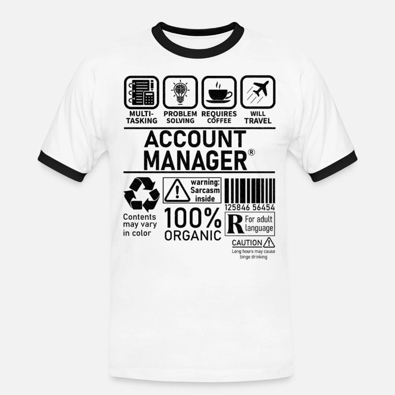 account manager multi tasking problem solving - Männer Kontrast-T-Shirt - Weiß/Schwarz
