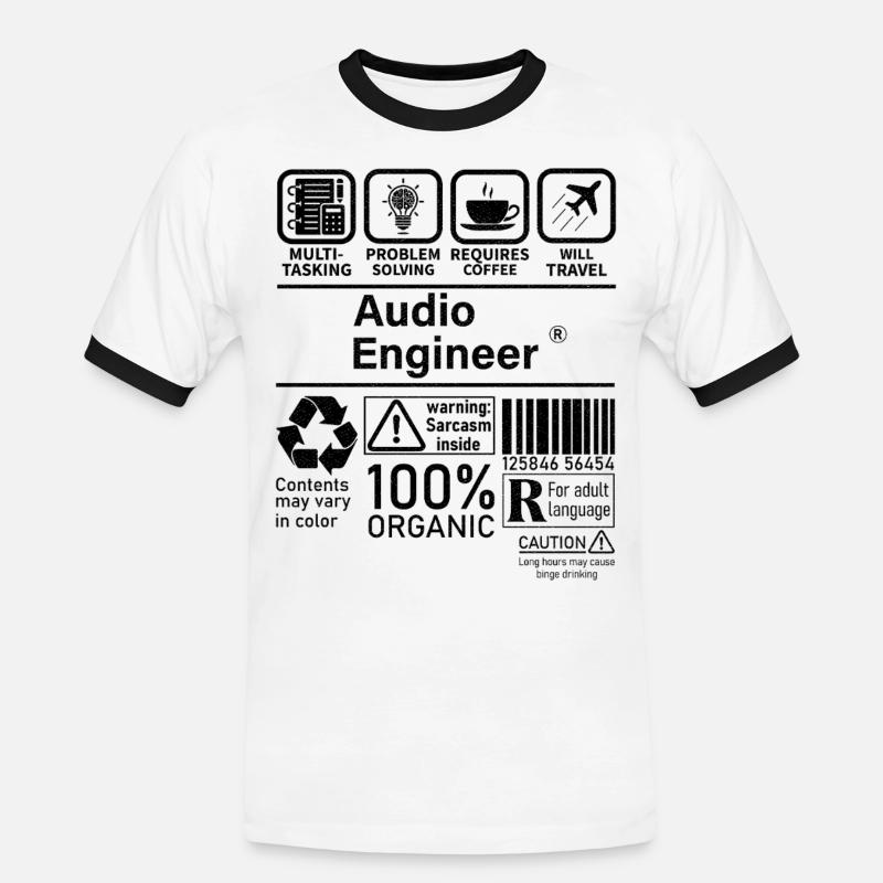 Audio Engineer multi tasking problem solving - Männer Kontrast-T-Shirt - Weiß/Schwarz