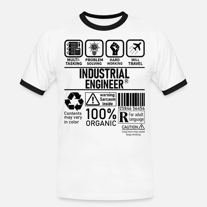 Industrial Engineer multi tasking problem solving - Männer Kontrast-T-Shirt - Weiß/Schwarz