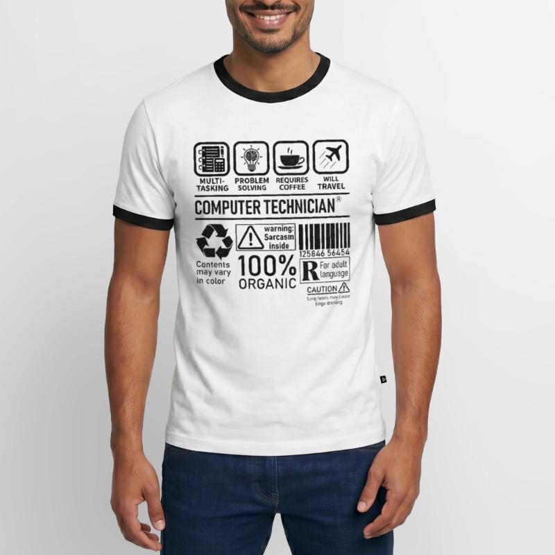 Computer Technician multi tasking problem solving Männer Kontrast-T-Shirt