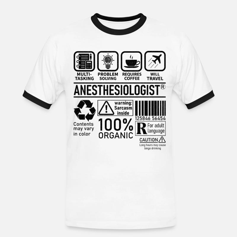 Anesthesiologist multi tasking problem solving - Männer Kontrast-T-Shirt - Weiß/Schwarz