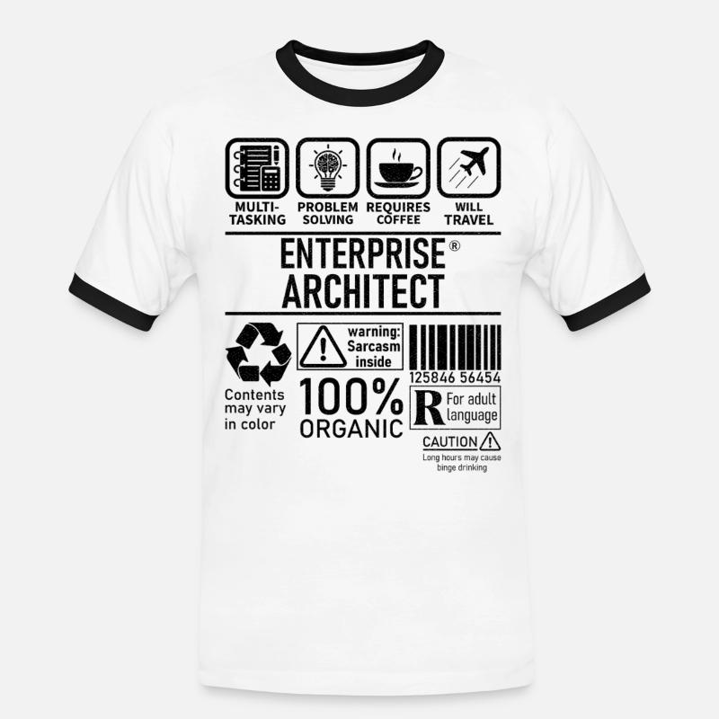 Enterprise Architect multi tasking problem solving - Men's Ringer Shirt - white/black