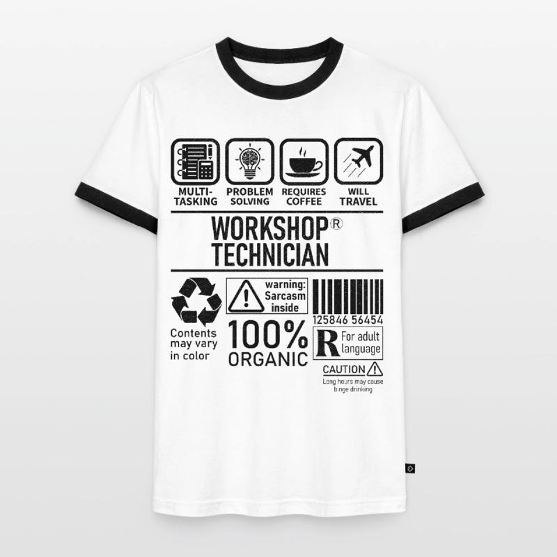 Workshop Technician multi tasking problem solving Men's Ringer Shirt
