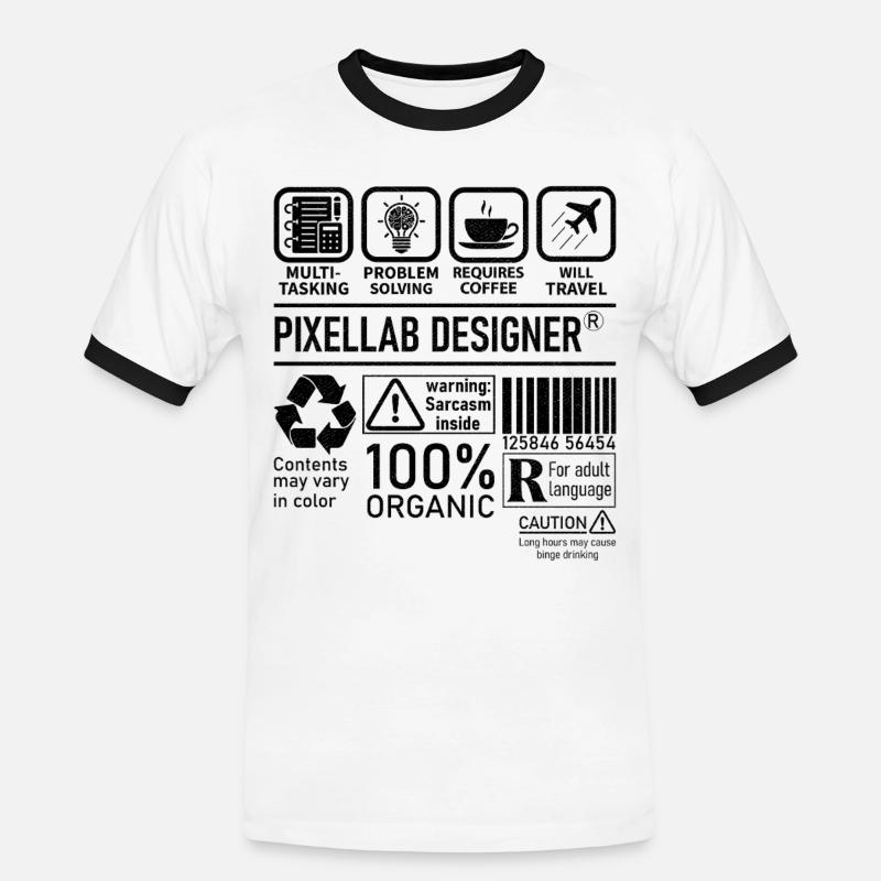 Pixellab Designer multi tasking problem solving - Männer Kontrast-T-Shirt - Weiß/Schwarz