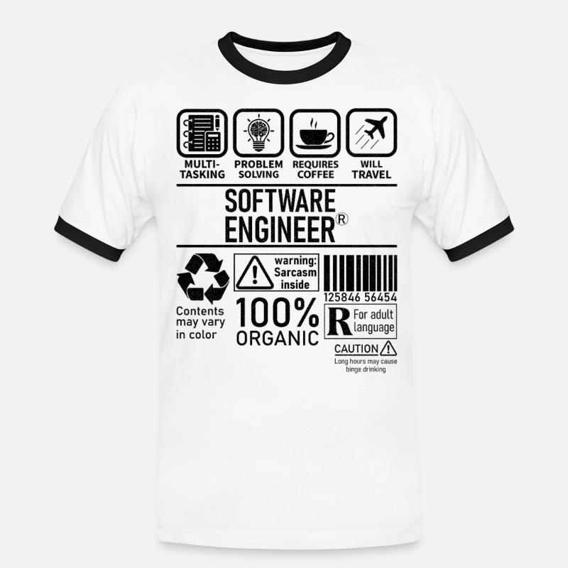 Software Engineer multi tasking problem solving - Männer Kontrast-T-Shirt - Weiß/Schwarz