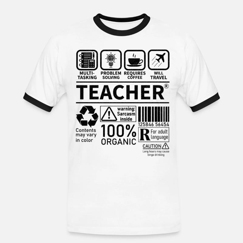 Teacher multi tasking problem solving requires - Männer Kontrast-T-Shirt - Weiß/Schwarz