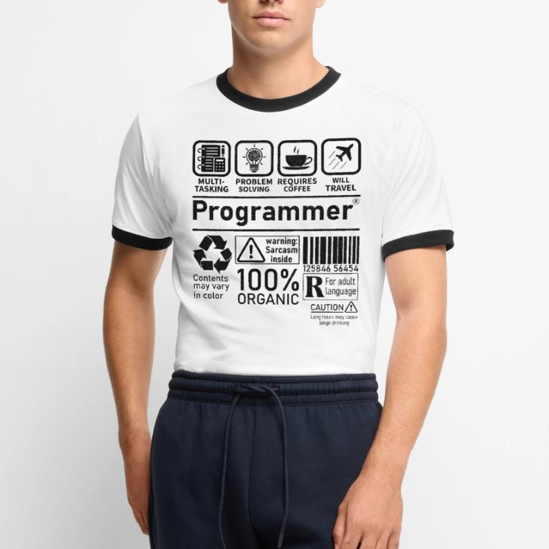 Programmer multi tasking problem solving requires Männer Kontrast-T-Shirt