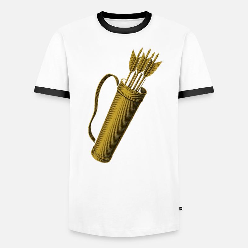 Bogenschießen Bogen Pfeil Köcher Bogenschütze - Männer Kontrast-T-Shirt - Weiß/Schwarz