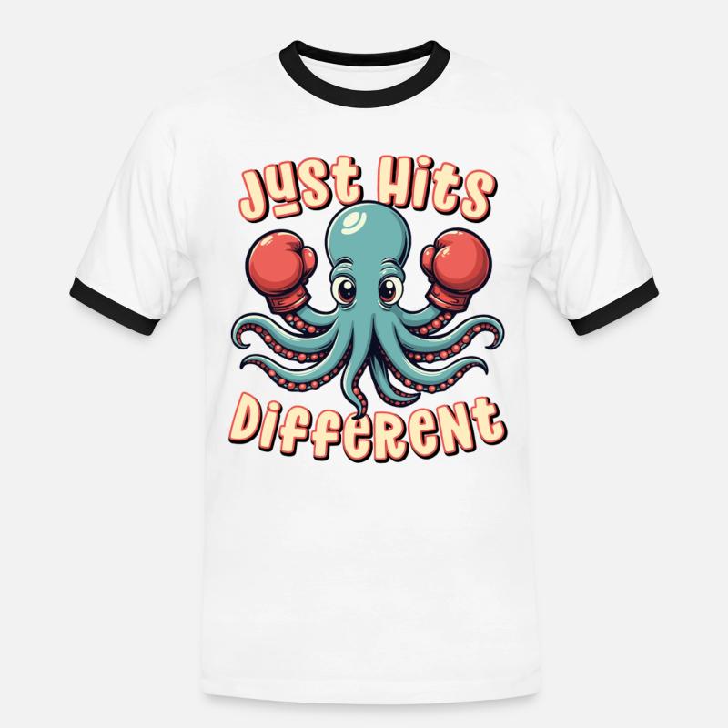 Frappe simplement différemment - T-shirt contrasté Homme - blanc/noir