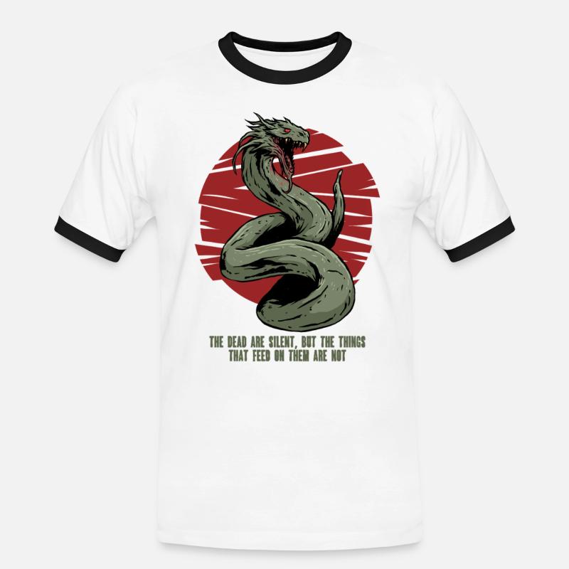 Basilisk Mythological Creatures - Men's Ringer Shirt - white/black