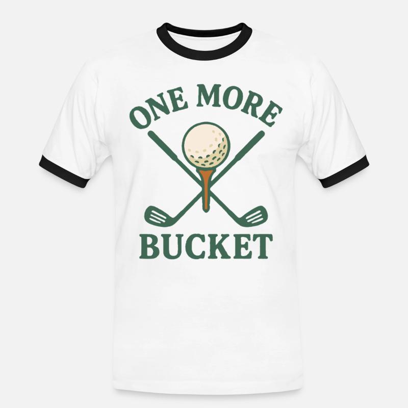 Ein weiterer Eimer Golfschläger Fun Design - Männer Kontrast-T-Shirt - Weiß/Schwarz