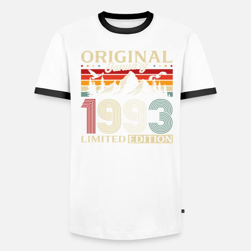33rd Birthday Original January 1993 - Men's Ringer Shirt - white/black