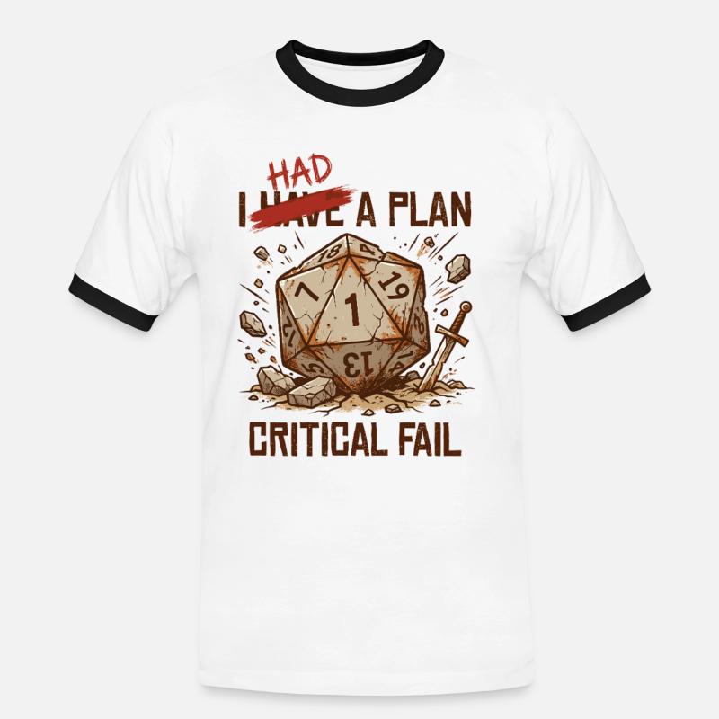 Échec critique – J’avais un plan cube - T-shirt contrasté Homme - blanc/noir