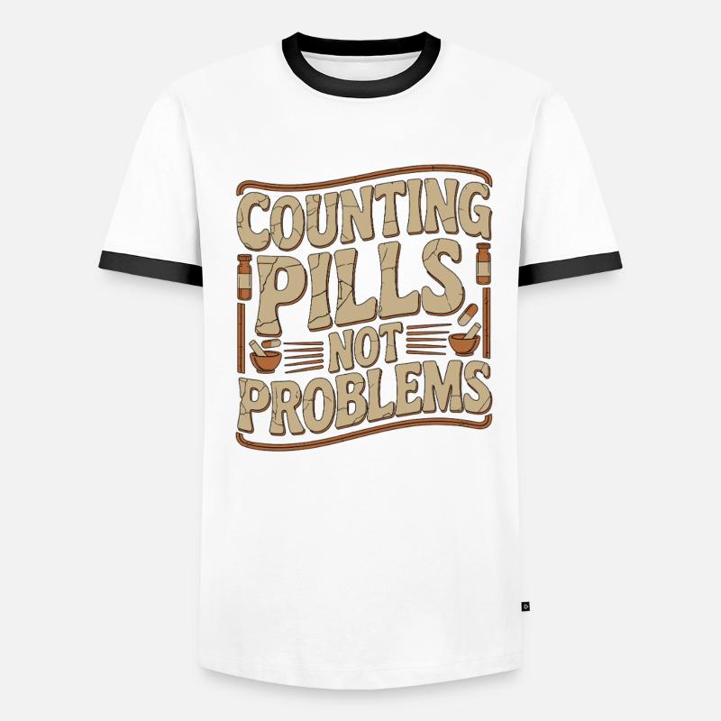 Pharmacist Student Counting Pills Pharmacy Trainee - Männer Kontrast-T-Shirt - Weiß/Schwarz