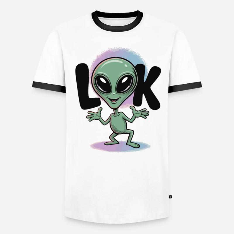 T-shirt aliena Look Comic Space - Maglietta Contrast da uomo - bianco/nero
