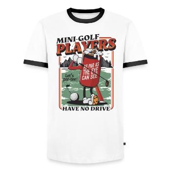 Un design de golfeur amusant pour les golfeurs - T-shirt contrasté Homme - blanc/noir - Devant - AI Model Female 172 light (172cm) & AI Model Male 178 dark (178cm)